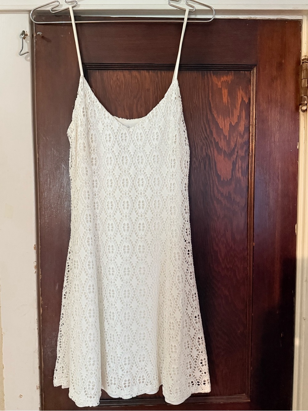 Design Lab Lord & Taylor White Lace Slip Dress